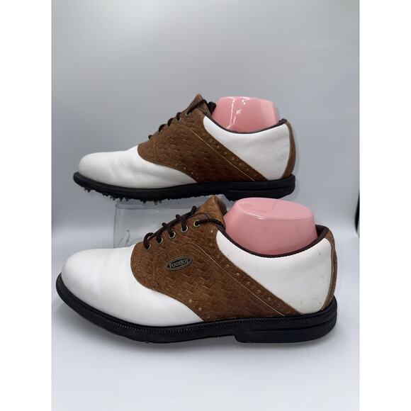 Footjoy eComfort‎ Golf Shoes Woven Saddle Oxfords White Mens 57752 Size 9.5 M - Picture 3 of 14